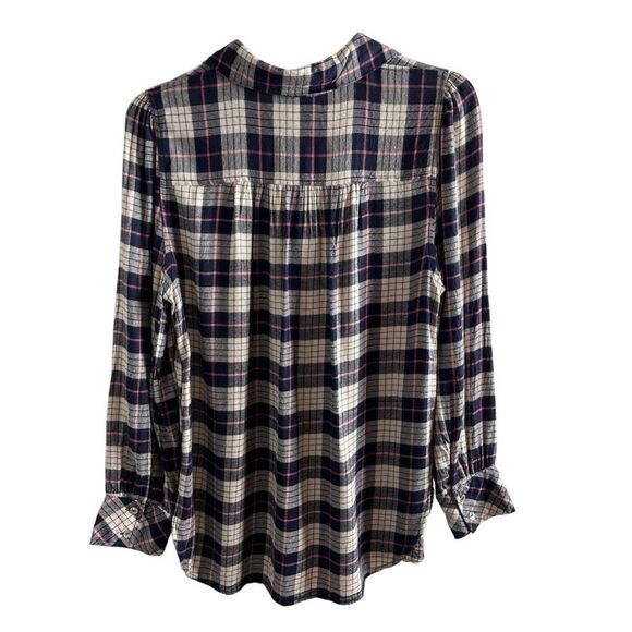 Anthropologie Hester & Orchard Plaid Flannel Button Down Top small - Picture 2 of 14